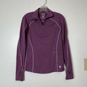 Mountain Hardwear XS Womens Plum Purple Quarter Zip Pullover Long Slv Shirt Top